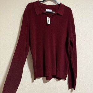 Old Navy Maroon Ribbed Knit Top